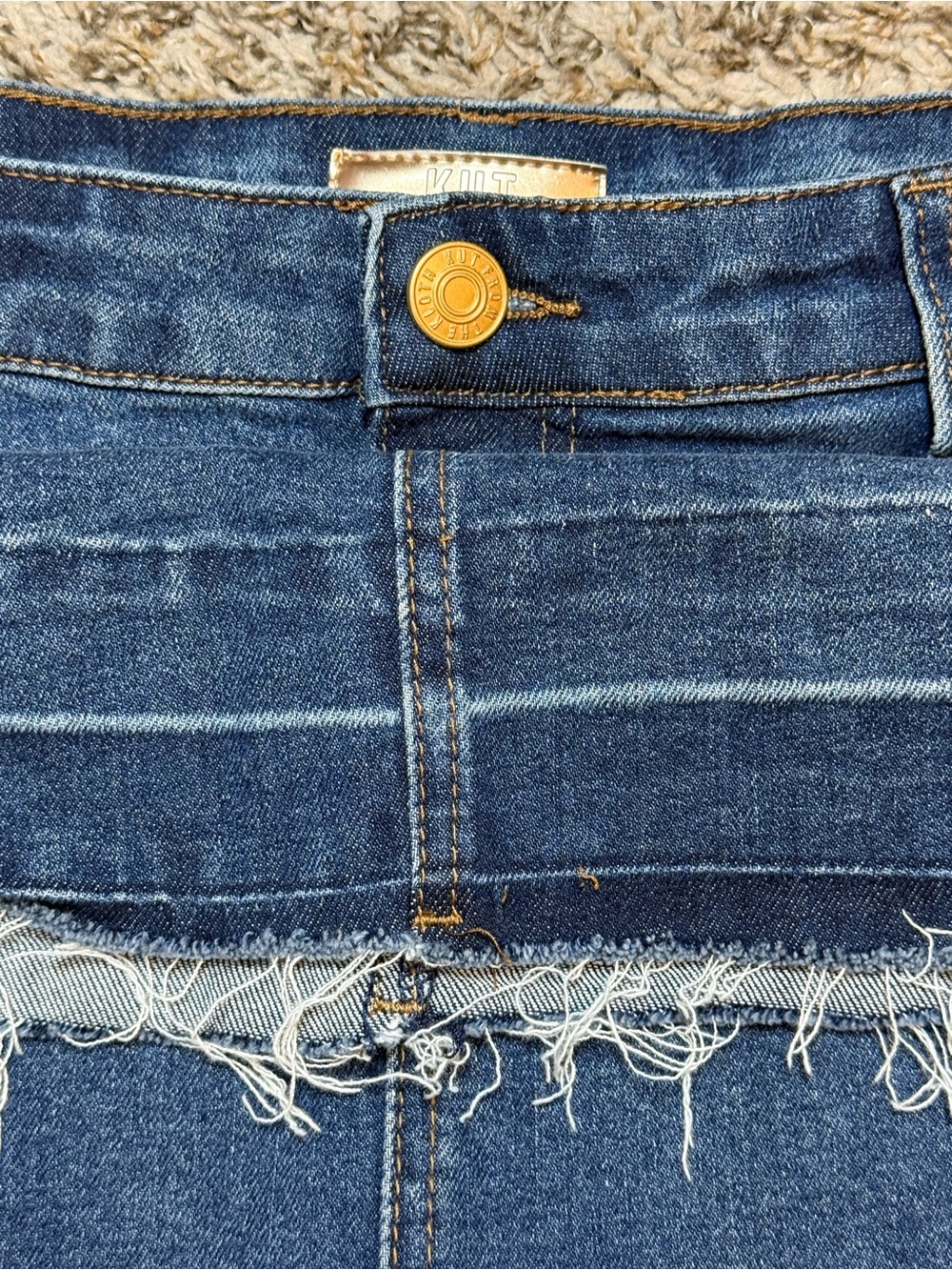 Kut from the Kloth Indigo Blue Denim Midi Pencil Skirt - Picture 4 of 9